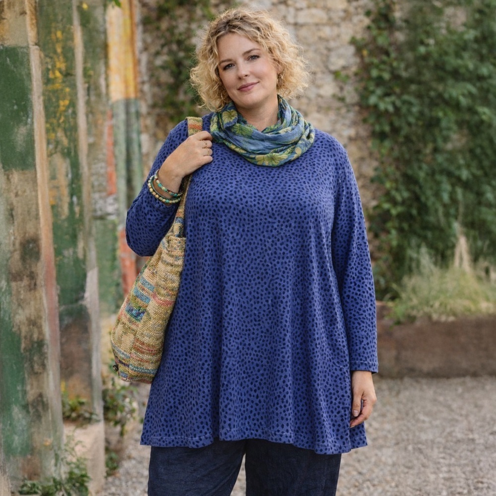 Gudrun Sjödén – Blue Dotted Modal Tunic